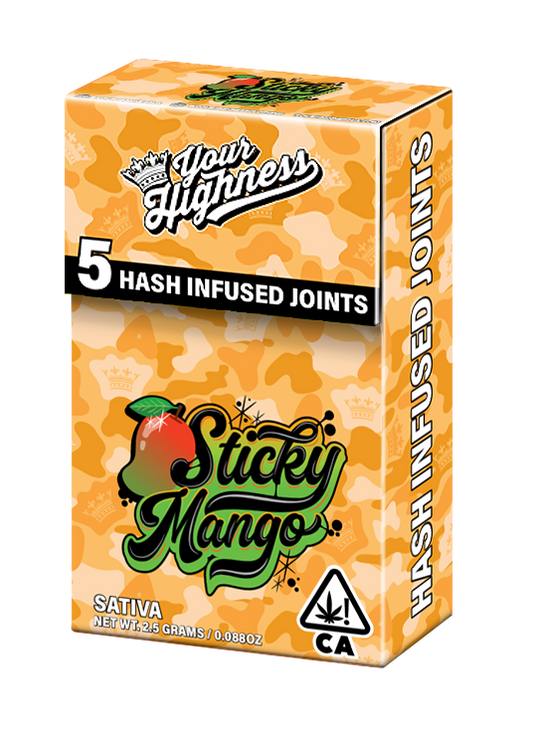 Sticky Mango – Live Hash Infused Pre-Rolls (5 Pack)